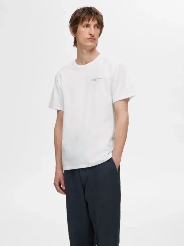 T-shirts>SELECTED PRINTET T-SHIRT White