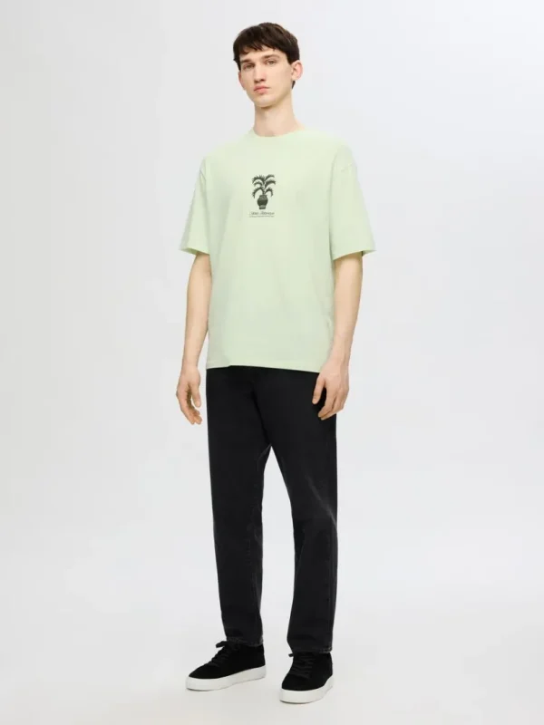 T-shirts>SELECTED PRINTET T-SHIRT Green