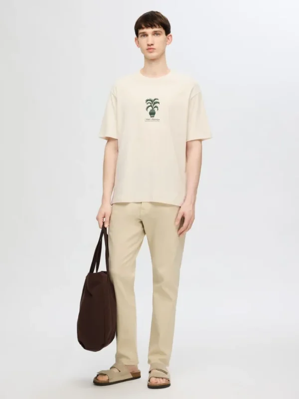 T-shirts>SELECTED PRINTET T-SHIRT Beige
