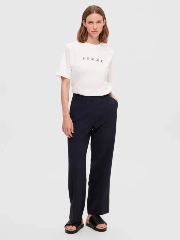 T-shirts>SELECTED PRINTET T-SHIRT White