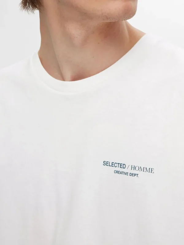 T-shirts>SELECTED PRINTET T-SHIRT White