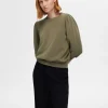 Toppe Og Bluser>SELECTED PUFÆRME SWEATSHIRT Green
