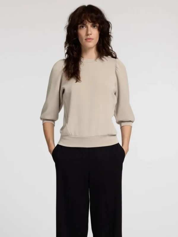 Toppe Og Bluser>SELECTED PUFÆRME SWEATSHIRT Beige