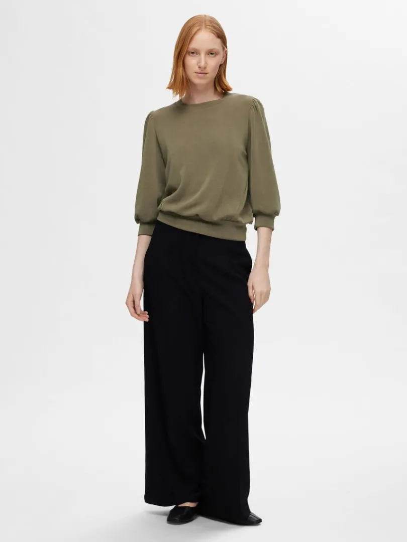 pufrme_sweatshirt_1-2.webp Toppe Og Bluser>SELECTED PUFÆRME SWEATSHIRT Green