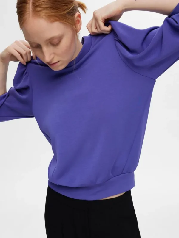 Toppe Og Bluser>SELECTED PUFÆRME SWEATSHIRT Purple