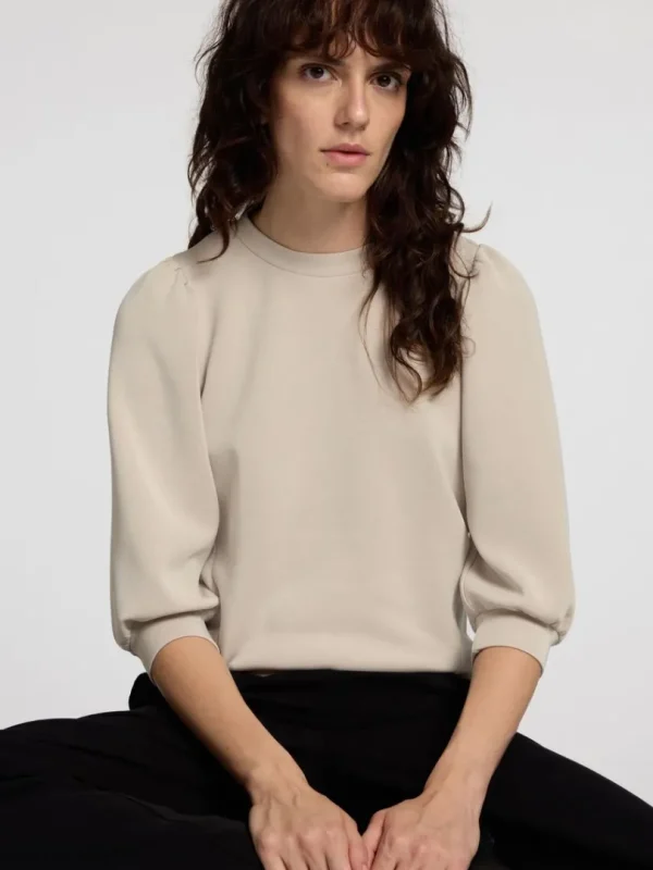 Toppe Og Bluser>SELECTED PUFÆRME SWEATSHIRT Beige