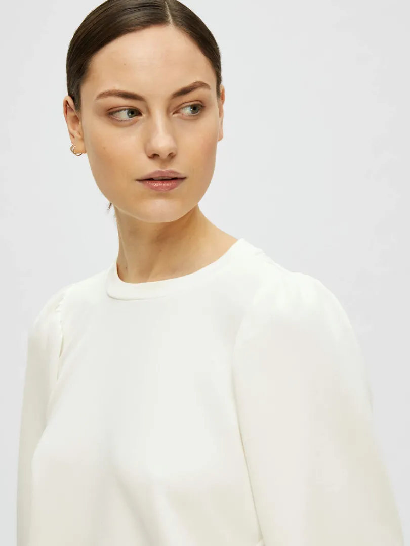 pufrme_sweatshirt_2-6.webp Hættetrøjer & Sweatshirts | Toppe Og Bluser>SELECTED PUFÆRME SWEATSHIRT White