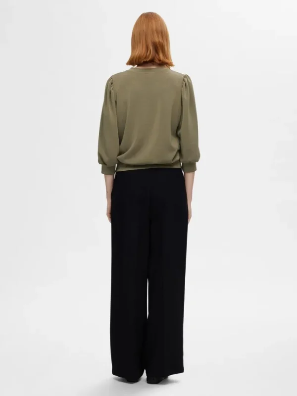 Toppe Og Bluser>SELECTED PUFÆRME SWEATSHIRT Green