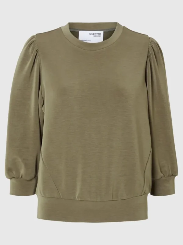 Toppe Og Bluser>SELECTED PUFÆRME SWEATSHIRT Green