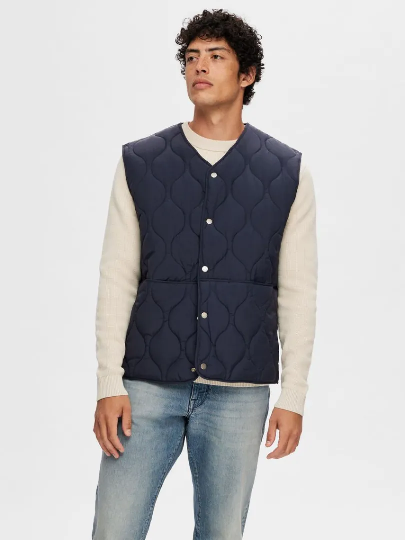 quiltet_vest_0.webp Overtøj>SELECTED QUILTET VEST Blue