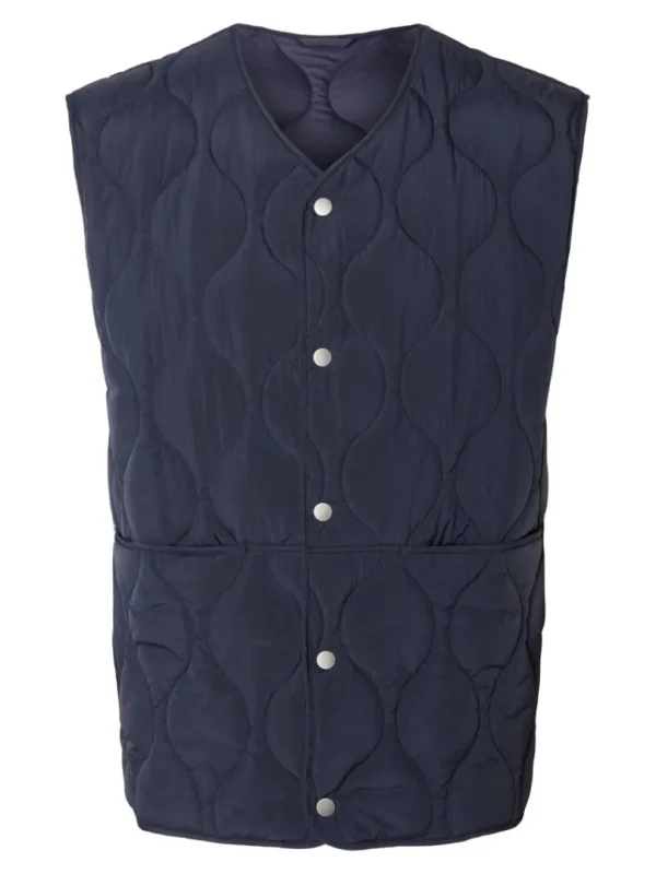 Overtøj>SELECTED QUILTET VEST Blue