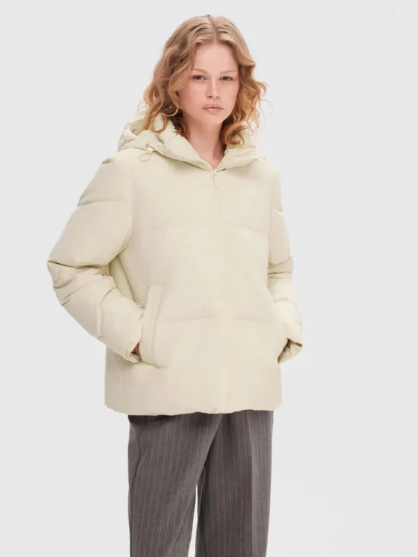 Overtøj>SELECTED RE:DOWN® PUFFERJAKKE Beige