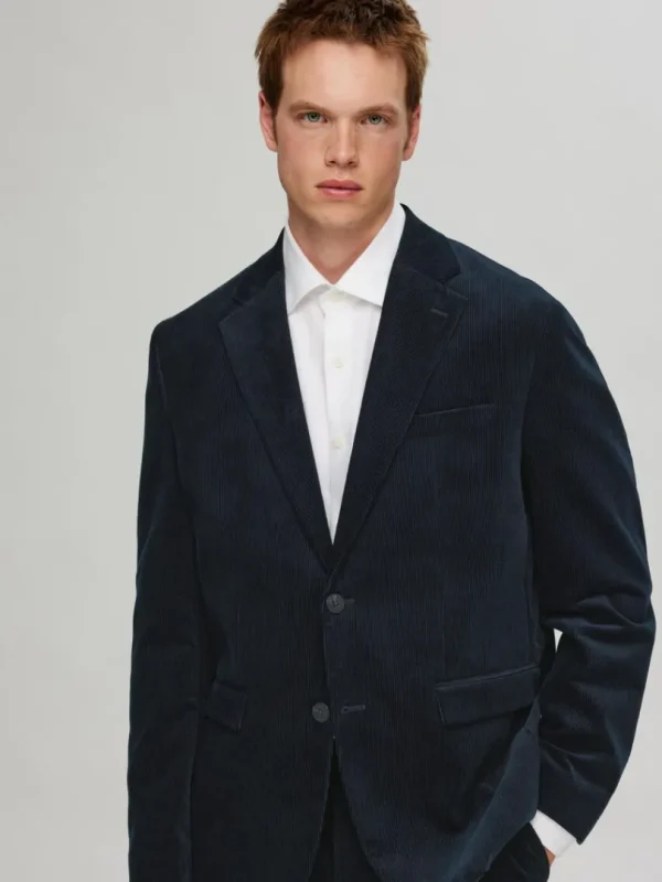 Jakkesæt & Blazers>SELECTED REGULAR FIT FLØJL BLAZER Blue