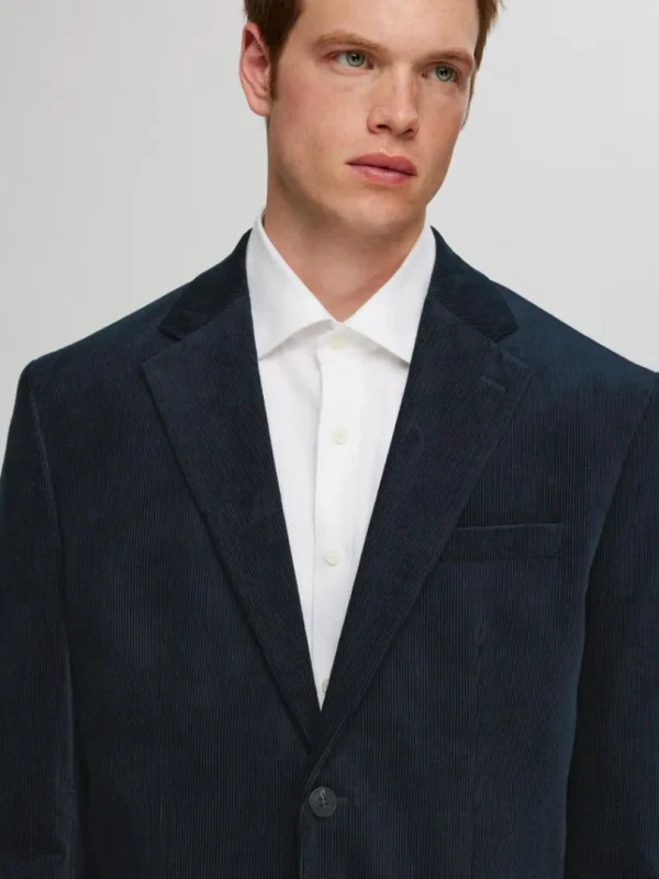 Jakkesæt & Blazers>SELECTED REGULAR FIT FLØJL BLAZER Blue