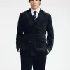 Jakkesæt & Blazers>SELECTED REGULAR FIT FLØJL DOBBELTRADET BLAZER Blue