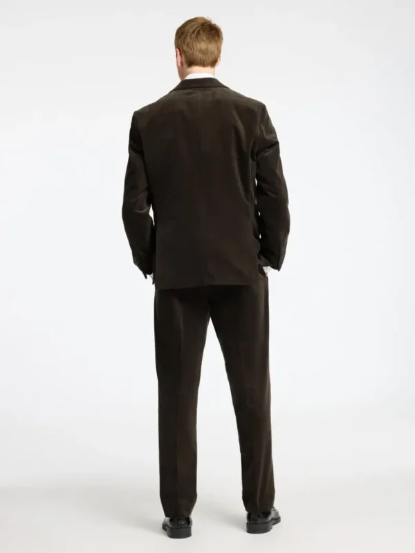 Jakkesæt & Blazers>SELECTED REGULAR FIT FLØJL DOBBELTRADET BLAZER Brown