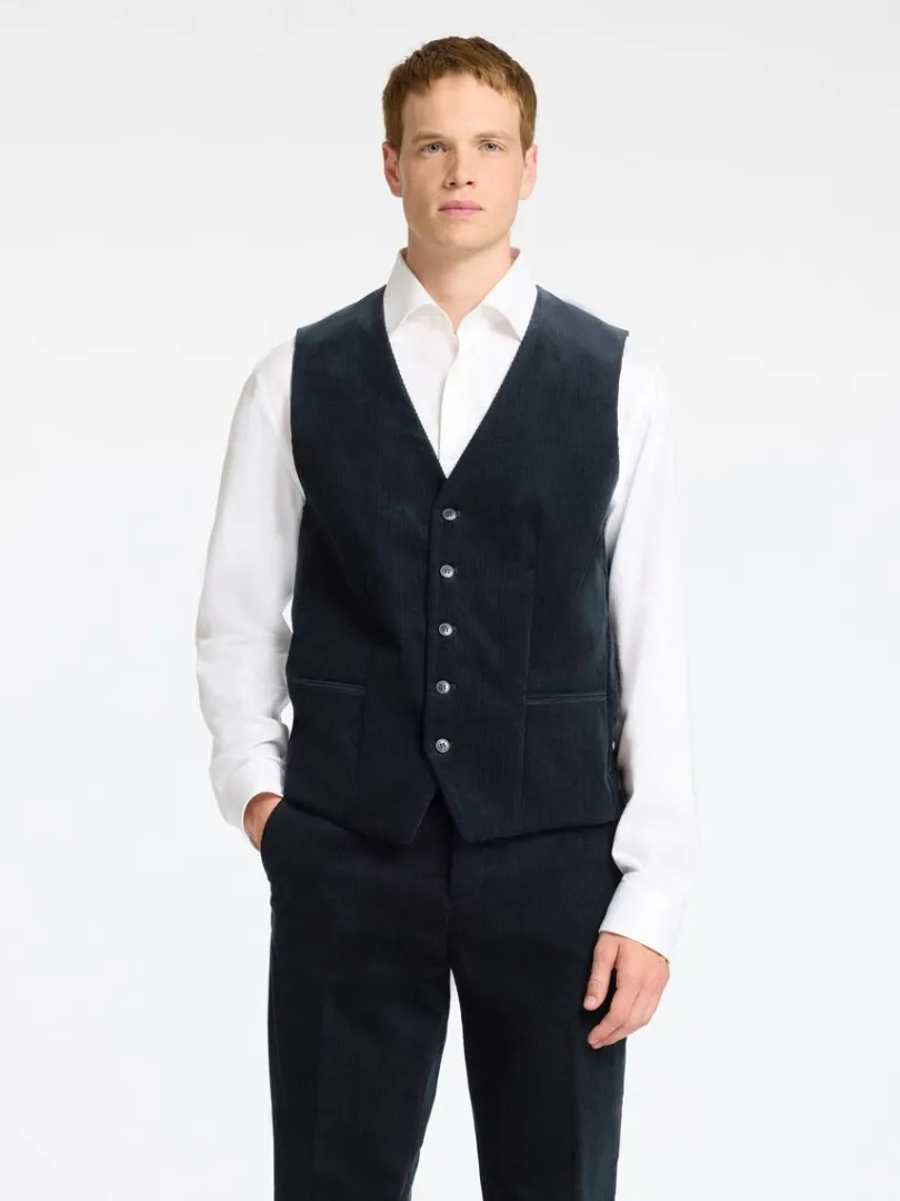 regular_fit_fljl_vest_0.webp Jakkesæt & Blazers>SELECTED REGULAR FIT FLØJL VEST Blue