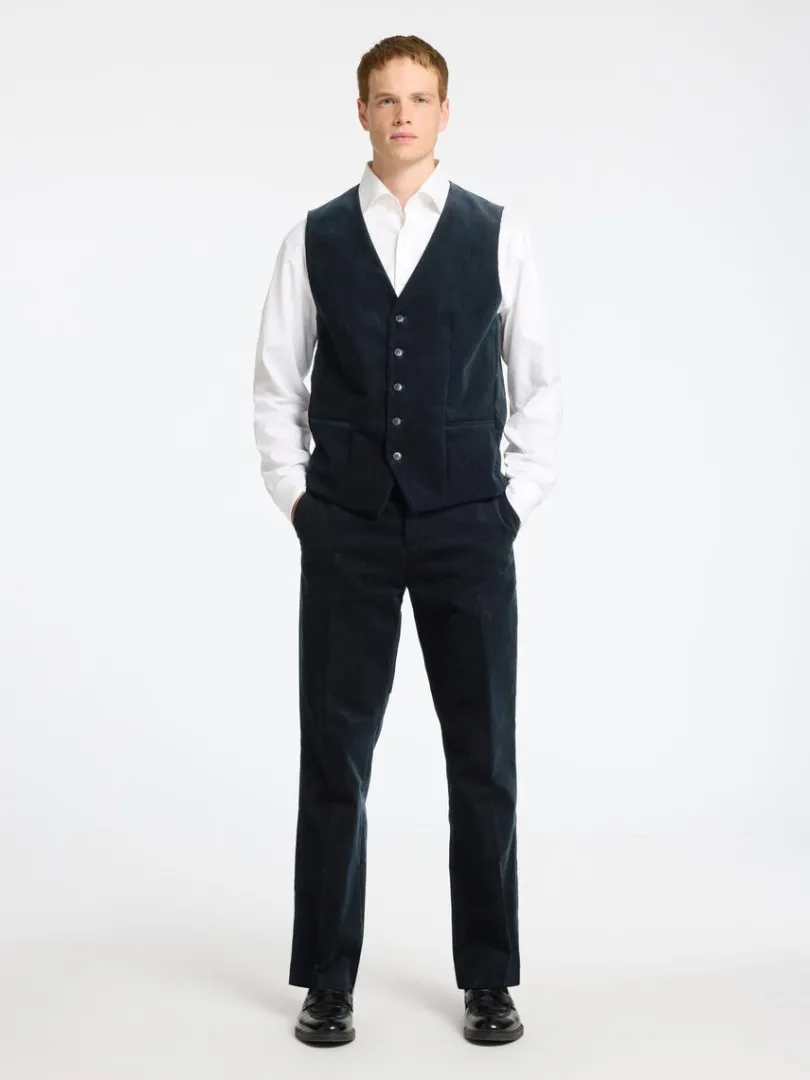 regular_fit_fljl_vest_1.webp Jakkesæt & Blazers>SELECTED REGULAR FIT FLØJL VEST Blue
