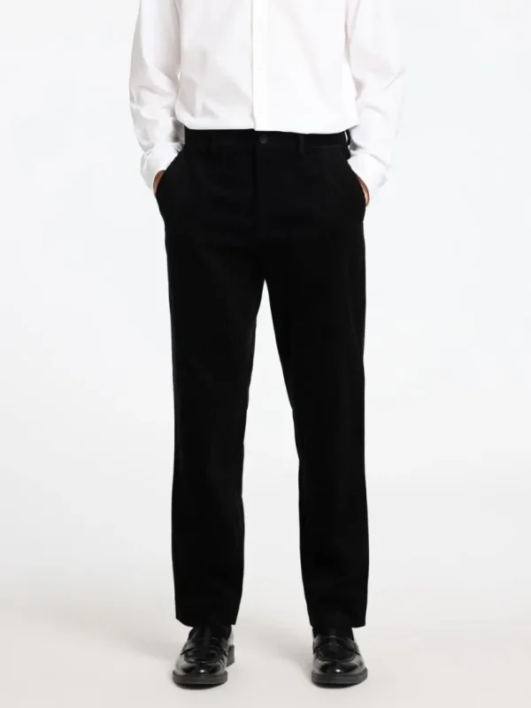 Bukser | Jakkesæt & Blazers>SELECTED REGULAR FIT FLØJLSBUKSER Black