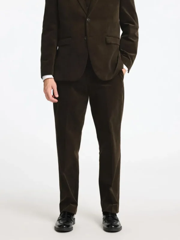 Bukser | Jakkesæt & Blazers>SELECTED REGULAR FIT FLØJLSBUKSER Brown