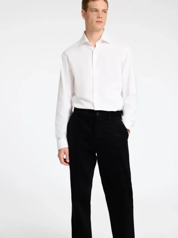 Bukser | Jakkesæt & Blazers>SELECTED REGULAR FIT FLØJLSBUKSER Black