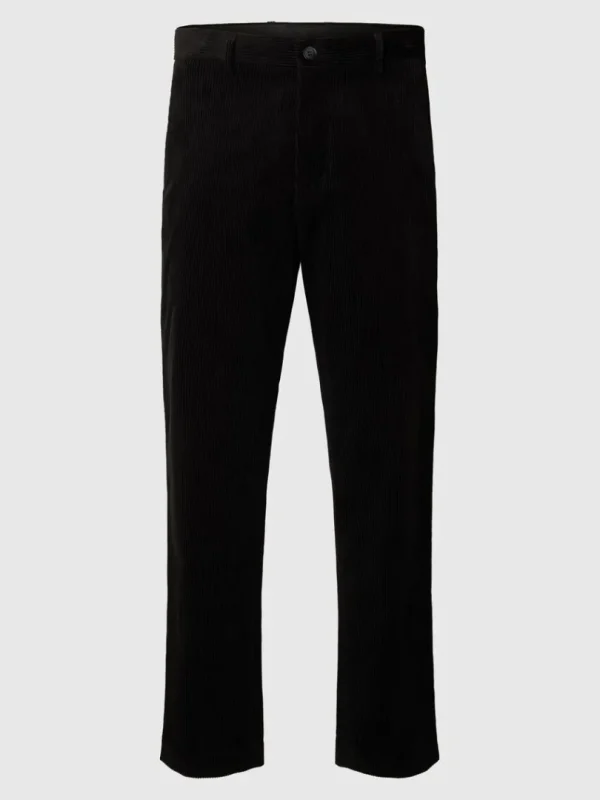 Bukser | Jakkesæt & Blazers>SELECTED REGULAR FIT FLØJLSBUKSER Black