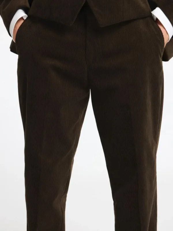 Bukser | Jakkesæt & Blazers>SELECTED REGULAR FIT FLØJLSBUKSER Brown