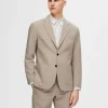 Jakkesæt & Blazers>SELECTED REGULAR FIT SEERSUCKER BLAZER Beige