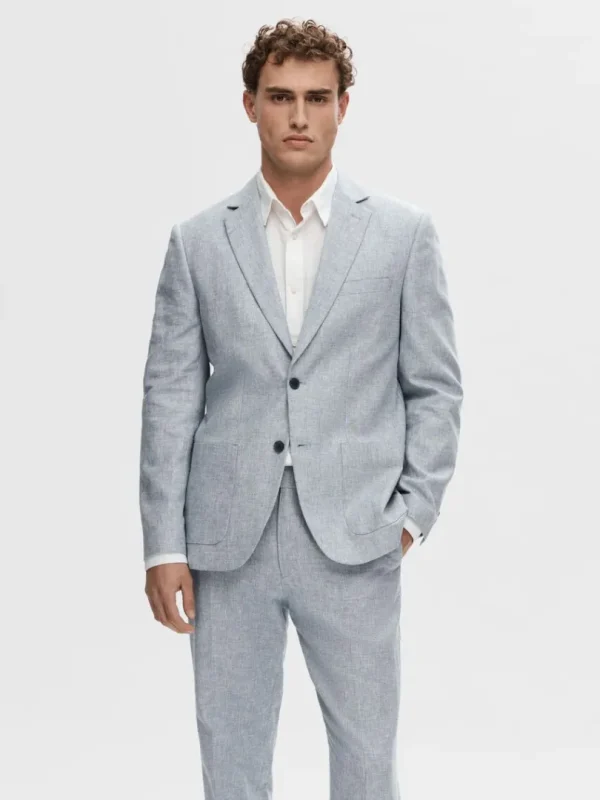 Jakkesæt & Blazers>SELECTED REGULAR PASFORM ENKELTRADET BLAZER Blue