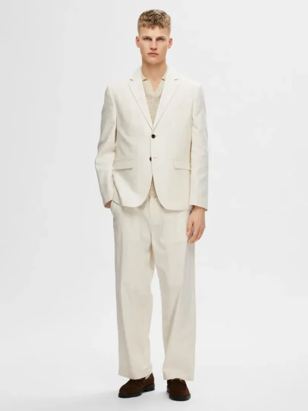 Jakkesæt & Blazers>SELECTED REGULAR PASFORM ENKELTRADET BLAZER White
