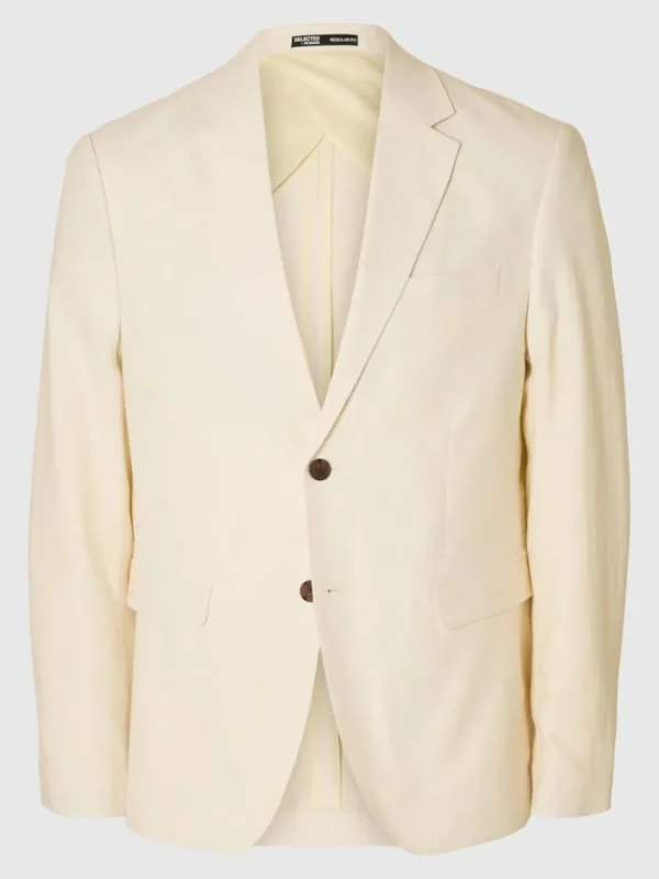 Jakkesæt & Blazers>SELECTED REGULAR PASFORM ENKELTRADET BLAZER White