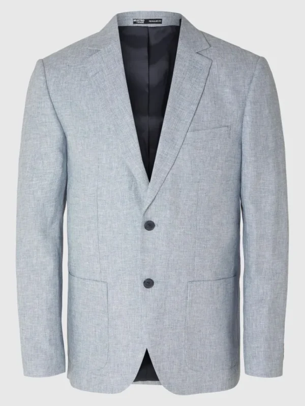 Jakkesæt & Blazers>SELECTED REGULAR PASFORM ENKELTRADET BLAZER Blue