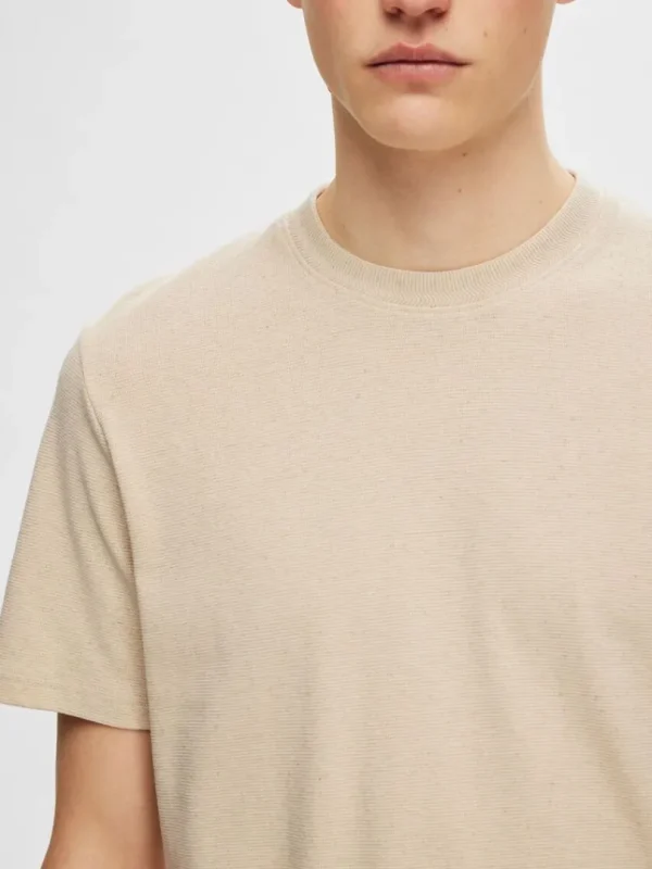 T-shirts>SELECTED REGULAR PASFORM T-SHIRT Beige