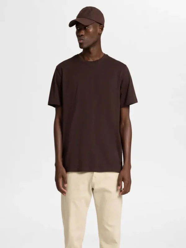 T-shirts>SELECTED REGULAR T-SHIRT Brown