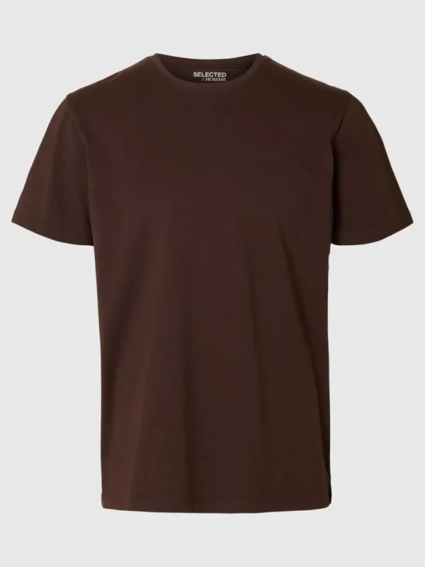T-shirts>SELECTED REGULAR T-SHIRT Brown