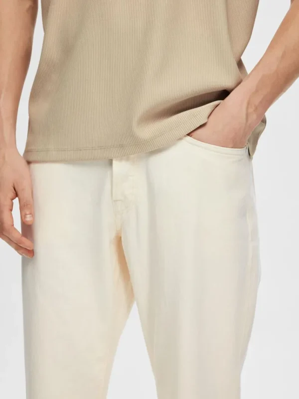 Jeans>SELECTED 180 RELAXED FIT CROPPED JEANS Beige