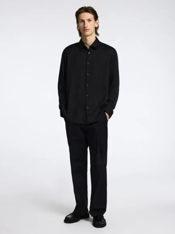 Skjorter>SELECTED RELAXED FIT SATINSKJORTE Black