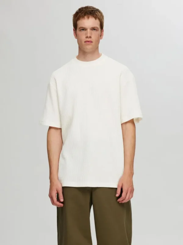 T-shirts>SELECTED RELAXED FIT VAFLET T-SHIRT White