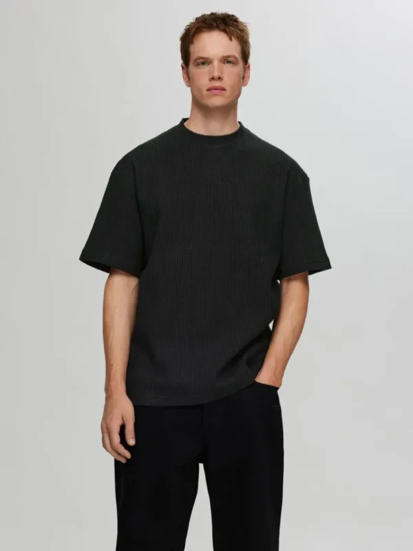 T-shirts>SELECTED RELAXED FIT VAFLET T-SHIRT Black