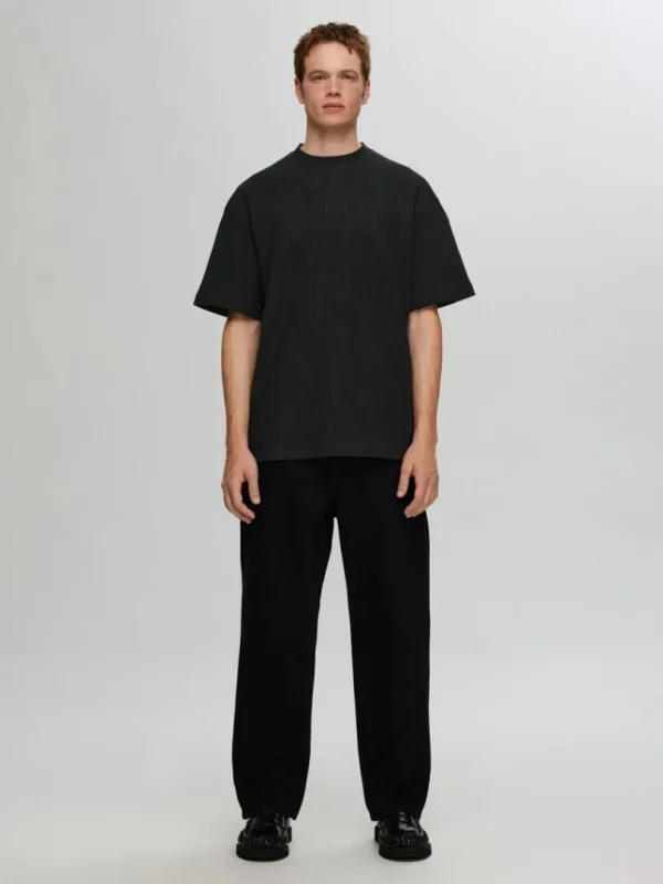 T-shirts>SELECTED RELAXED FIT VAFLET T-SHIRT Black