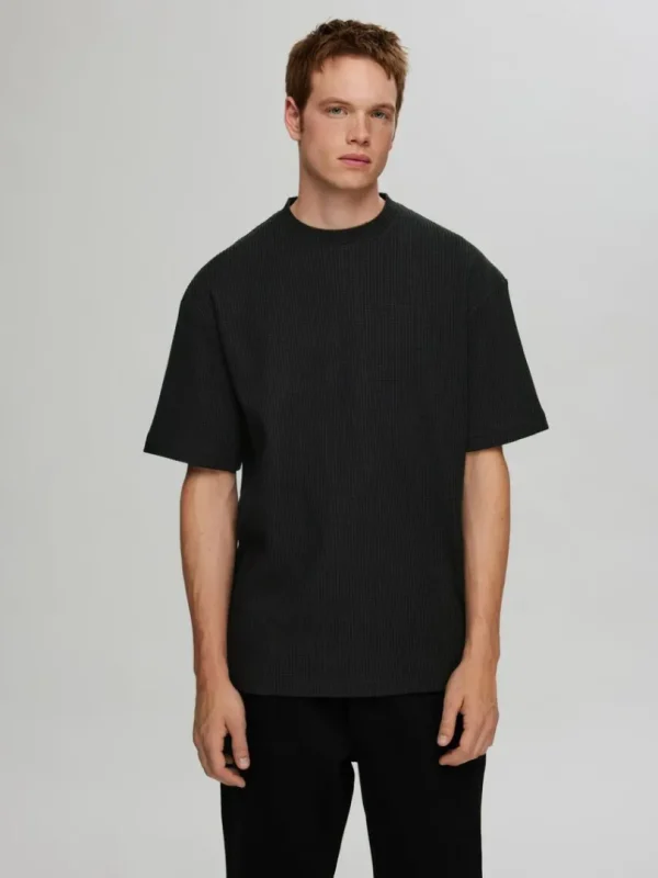 T-shirts>SELECTED RELAXED FIT VAFLET T-SHIRT Black