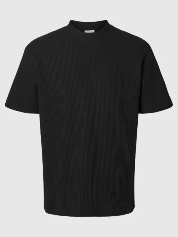 T-shirts>SELECTED RELAXED FIT VAFLET T-SHIRT Black
