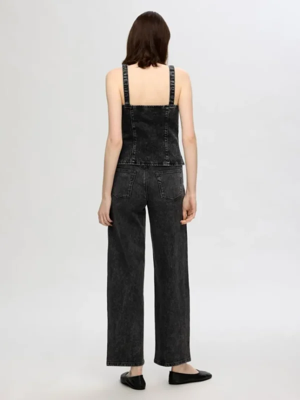 Jeans>SELECTED RHINSTEN WIDE FIT JEANS Black