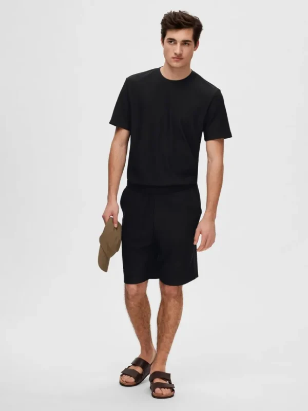 Shorts>SELECTED RIBBEDE SHORTS Black