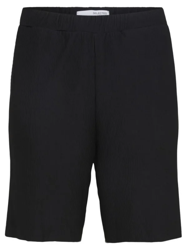 Shorts>SELECTED RIBBEDE SHORTS Black