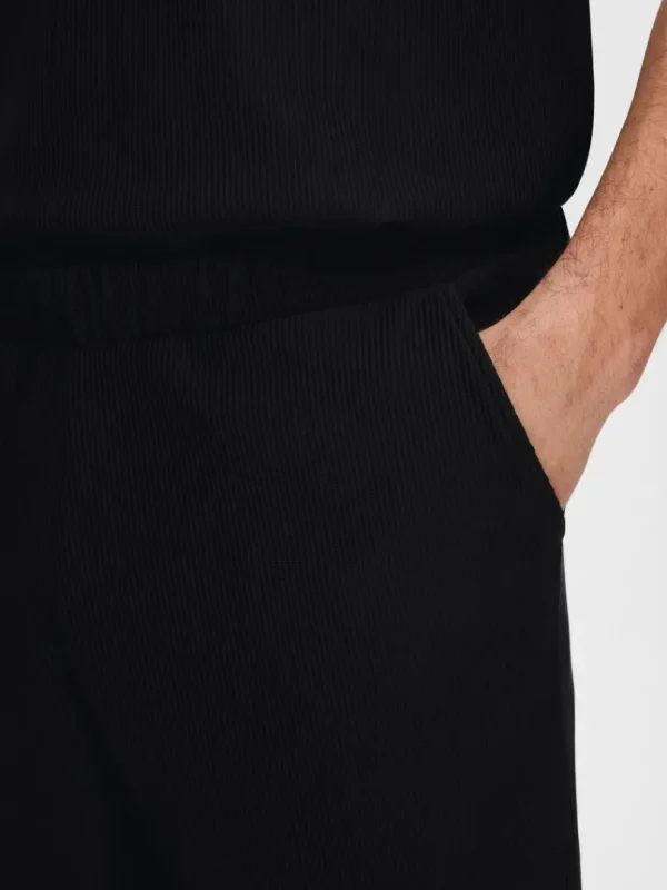 Shorts>SELECTED RIBBEDE SHORTS Black
