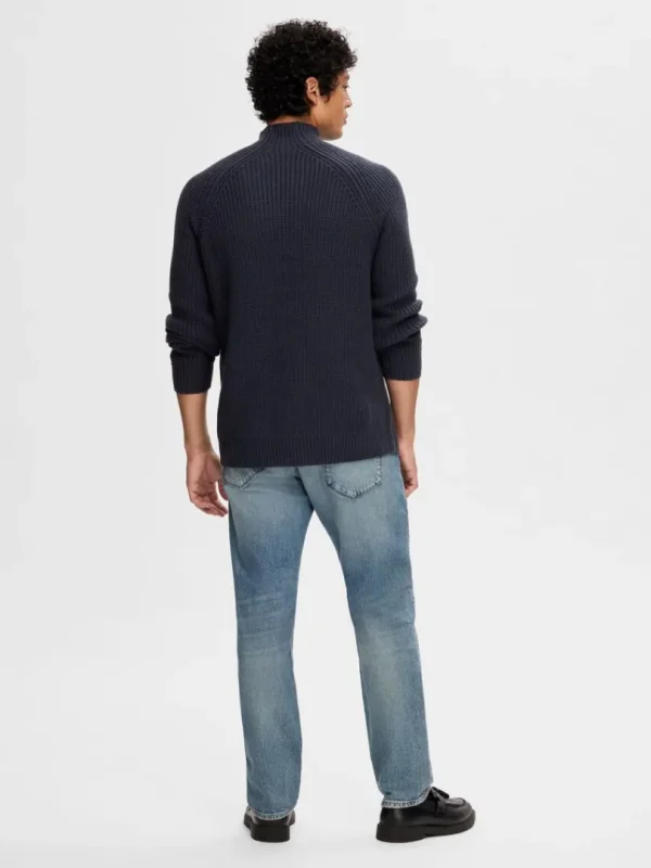 Strik>SELECTED RIBBET PULLOVER Blue