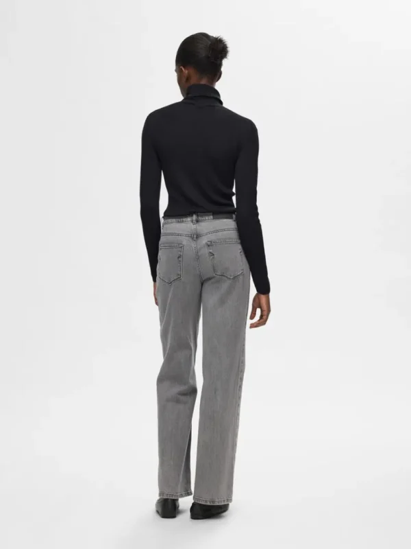 Strik>SELECTED RIBBET RULLEKRAVE Black