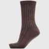 Accessories>SELECTED RIBBET STRØMPER Brown