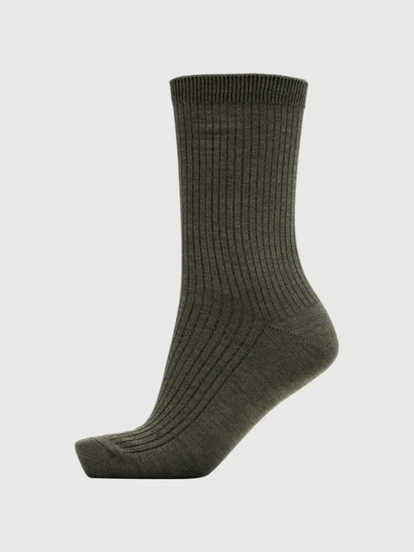 Accessories>SELECTED RIBBET STRØMPER Green